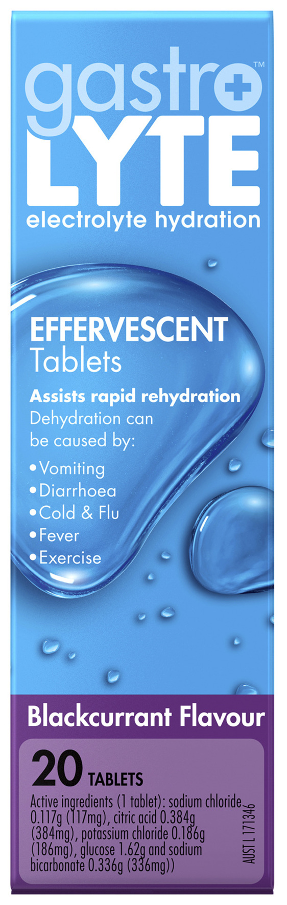 Gastrolyte Electrolyte Hydration Effervescent Tablets Blackcurrent
