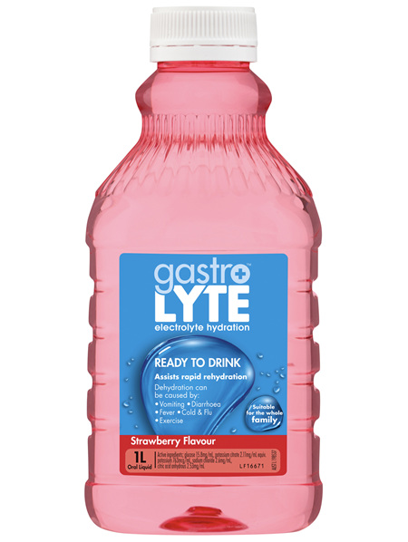 Gastrolyte Electrolyte Hydration Liquid Strawberry 1L