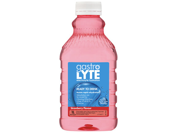 Gastrolyte Electrolyte Hydration Liquid Strawberry 1L