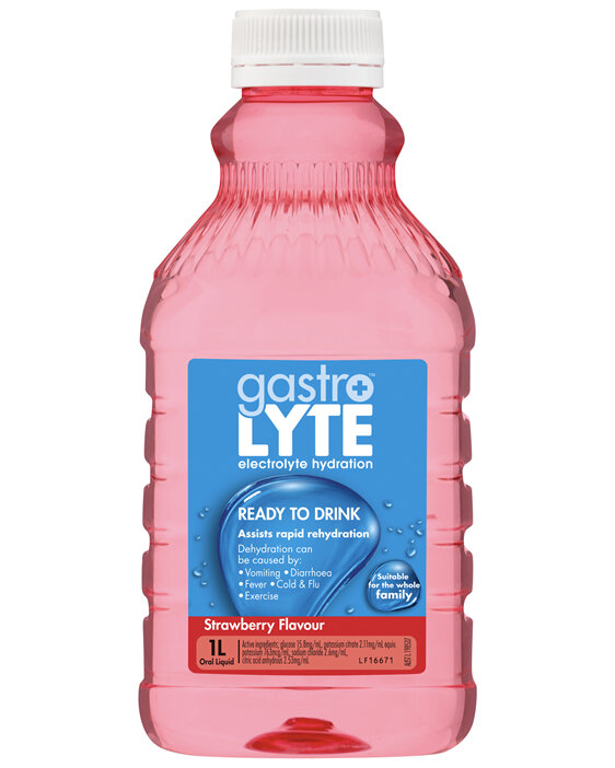 Gastrolyte Electrolyte Hydration Liquid Strawberry 1L