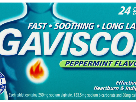 Gaviscon Chewable Tablets Peppermint Heartburn & Indigestion Relief 24 Pack