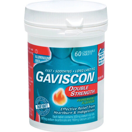 Gaviscon Double Strength Pepperment Chewable Tablets 60s