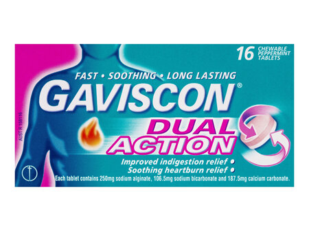 Gaviscon Dual Action 16 Chewable Tablets