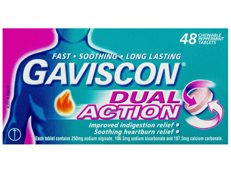 GAVISCON DUAL ACTION 48 TABLETS