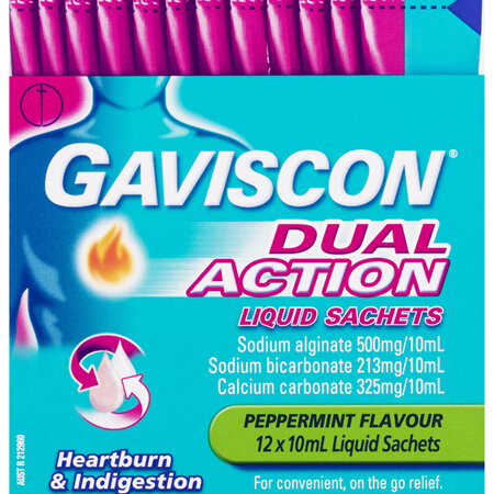 Gaviscon Dual Action Liquid Peppermint Sachet 10ml x12