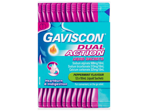 Gaviscon Dual Action Liquid Peppermint Sachet 10ml x12