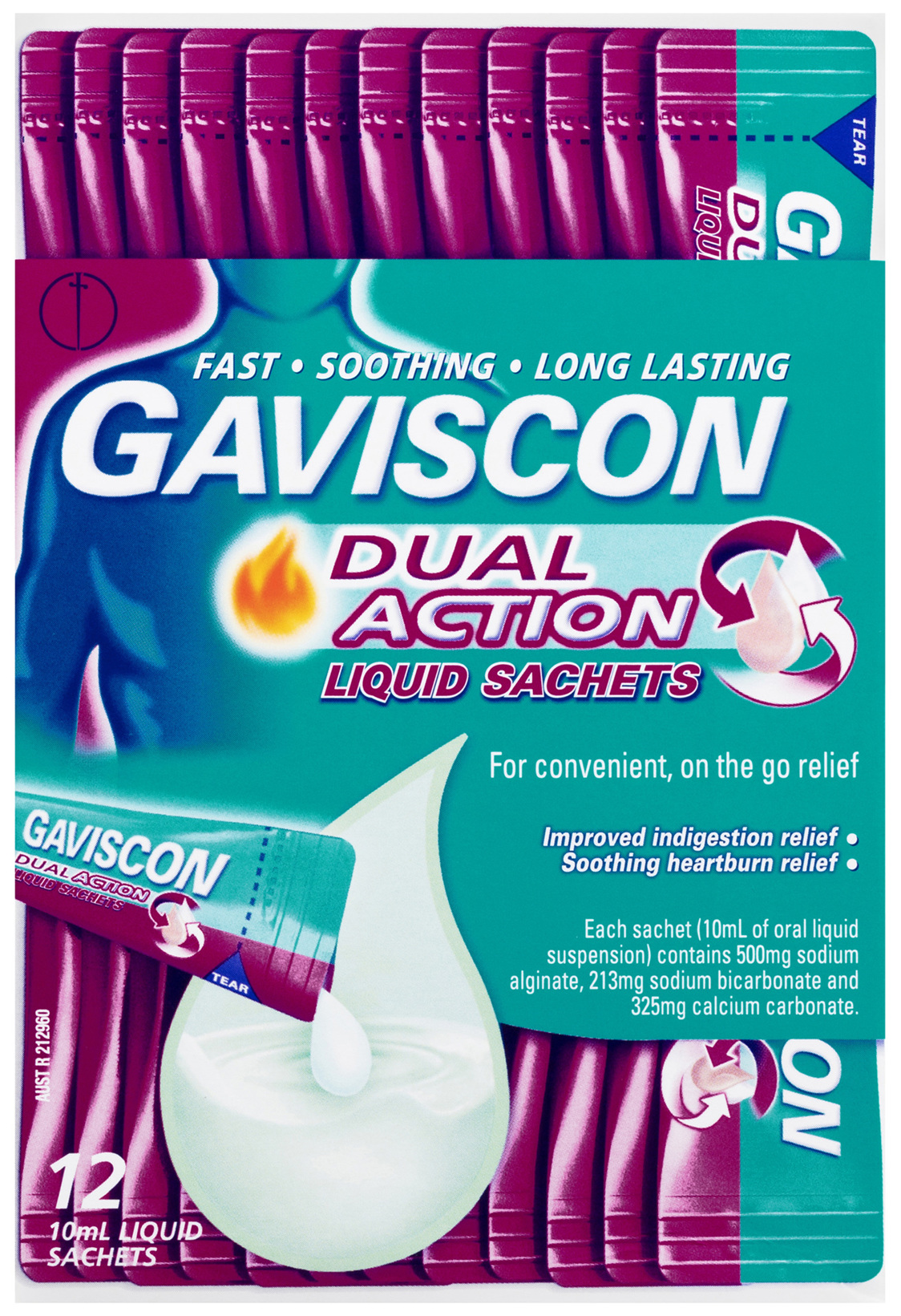 Gaviscon Dual Action Liquid Sachets for Heartburn & Indigestion Relief