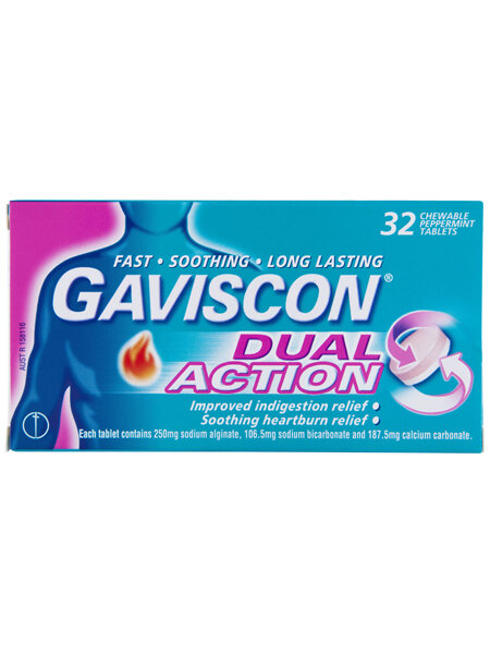 Gaviscon Dual Action Tablets Peppermint 32