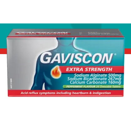 Gaviscon Extra Strength Pepprmint Tablets 24s