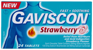 Gaviscon Tablets Strawberry Heartburn & Indigestion Relief 24 Pack