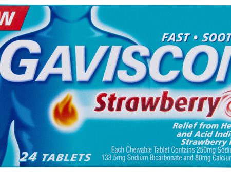 Gaviscon Tablets Strawberry Heartburn & Indigestion Relief 24 Pack