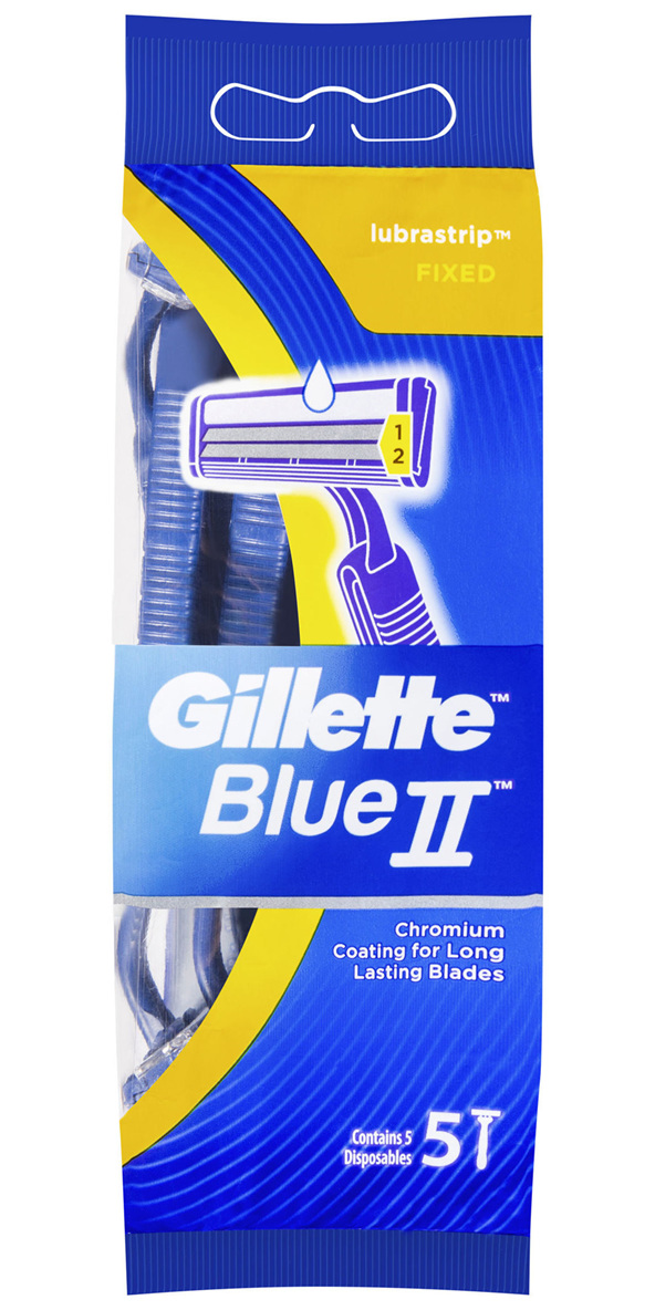 Gillette Blue II Disposable Shaving Razor 5 Pack - Davey Street ...