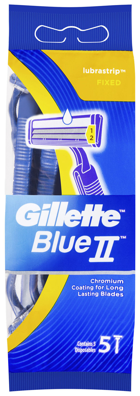 Gillette Blue II Disposable Shaving Razor 5 Pack