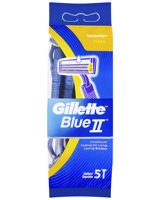 Gillette Blue II Disposable Shaving Razor 5 Pack