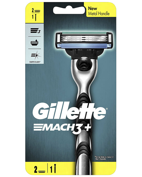 Gillette Mach3+ Razor 1 Handle + 2 Cartridges