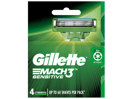Gillette Mach3 Sensitive razor blade refills, 4 count