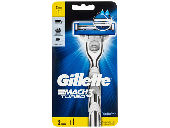 Gillette Mach3 Turbo Razor & Cartridges 2 Pack