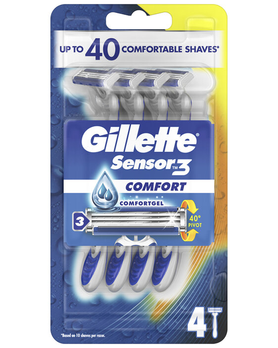 Gillette Sensor3 Disposable Razor Comfort 4pk