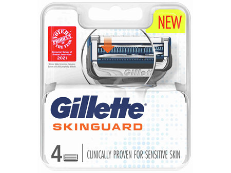 Gillette Skinguard Razor Blades 4 Cartridges Refills, Shave Care