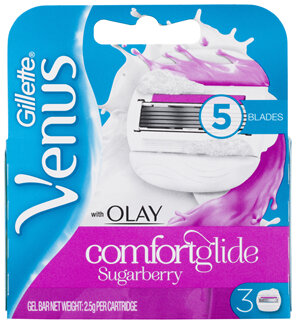 Gillette Venus ComfortGlide with Olay Sugarberry Women's Razor Blade Refills - 3 Refills