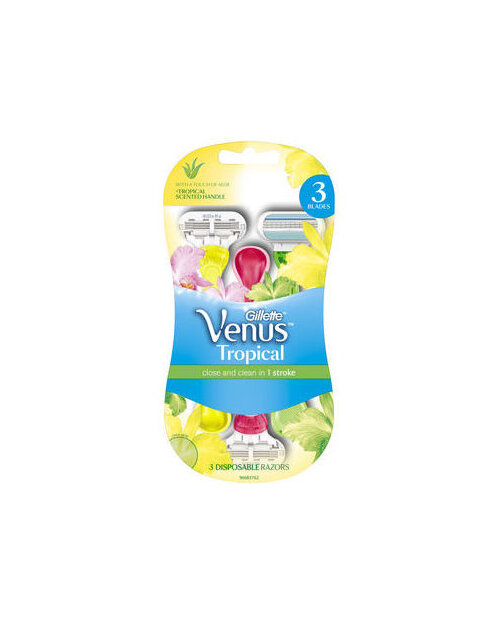 Gillette Venus Tropical Women's Disposable Razor, 3 Count