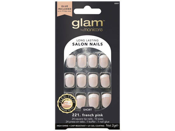 Glam by Manicare 221. French Pink Short Square Nails