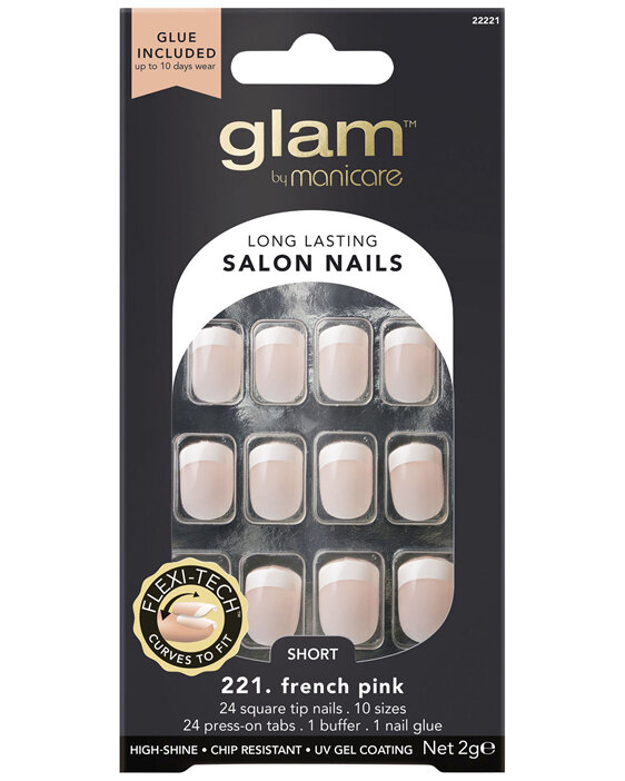 Glam by Manicare 221. French Pink Short Square Nails