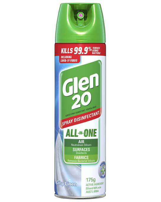 Glen 20 Spray Disinfectant All-In-One Crisp Linen 175g