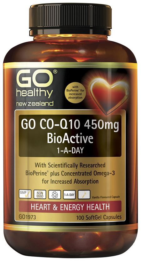 GO Co-Q10 450mg BioActive 1-A-Day 100 Caps