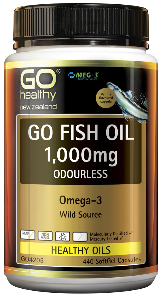GO Fish Oil 1,000mg Odourless 440 Caps