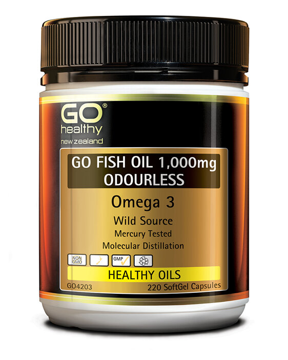 GO FISH OIL 1,000mg ODOURLESS - Omega 3 (220 caps)