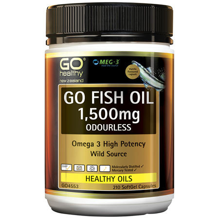 GO Fish Oil 1,500mg Odourless 210 Caps