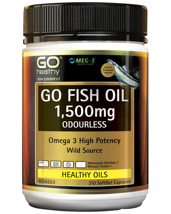 GO Fish Oil 1,500mg Odourless 210 Caps