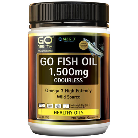 GO Fish Oil 1500mg Odourless 210cap