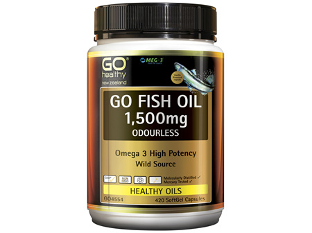 GO Fish Oil 1,500mg Odourless 420 Caps