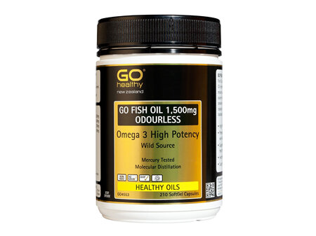 GO FISH OIL 1,500mg ODOURLESS - High Potency Omega 3 (210 caps)
