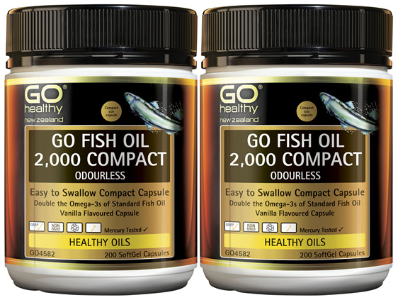 GO Fish Oil 2,000mg Compact 2 x 200 Caps