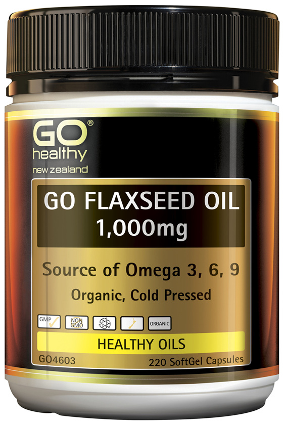 GO Flaxseed Oil 1,000mg Organic 220 Caps