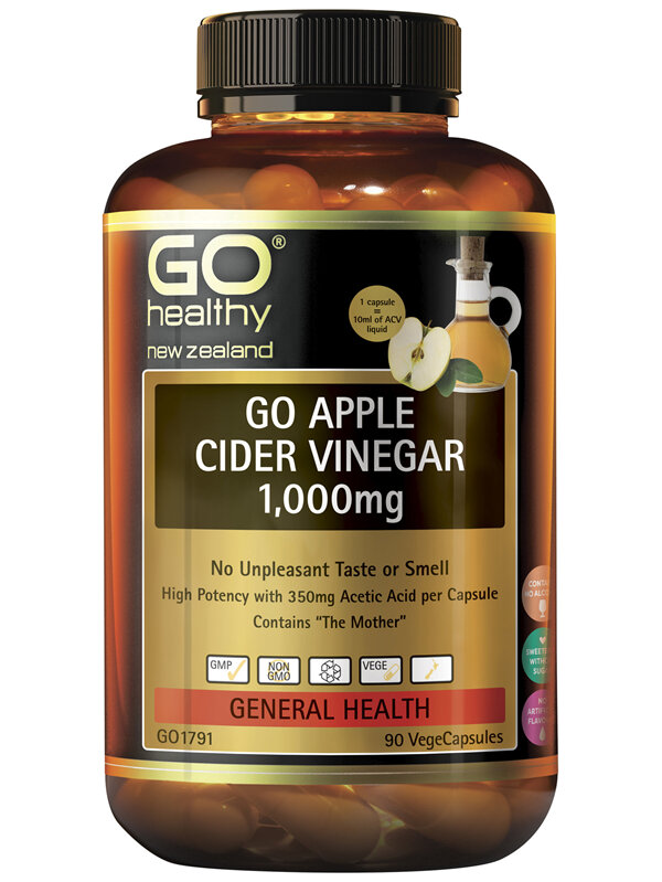 GO Healthy GO Apple Cider Vinegar 1,000mg 90VCaps