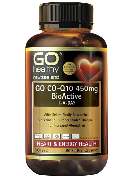 GO Healthy GO Co-Q10 450mg BioActive 1-A-Day 60 Caps