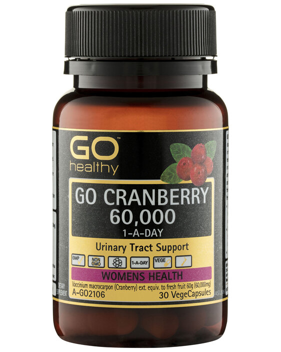 GO Healthy GO Cranberry 60,000 1-A-Day VegeCapsules 30 Pack