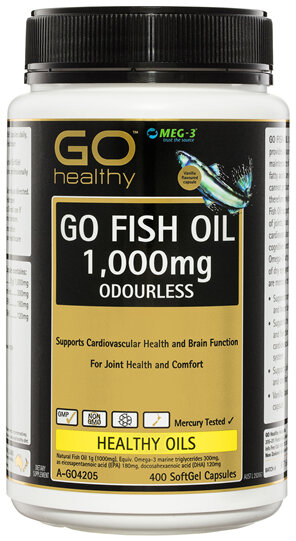 GO Healthy GO Fish Oil 1,000mg Odourless SoftGel Capsules 400 Pack