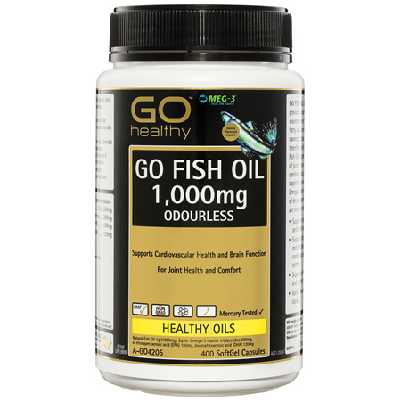 GO Healthy GO Fish Oil 1,000mg Odourless SoftGel Capsules 400 Pack