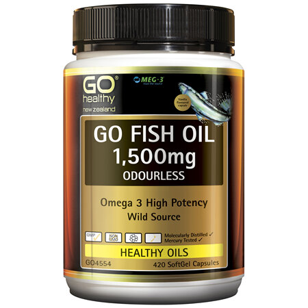 GO Healthy GO Fish Oil 1,500mg Odourless 420 Caps
