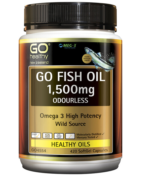 GO Healthy GO Fish Oil 1,500mg Odourless 420 Caps