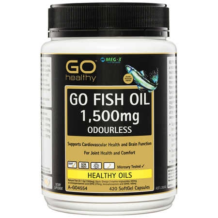 GO Healthy GO Fish Oil 1,500mg Odourless SoftGel Capsules 420 Pack
