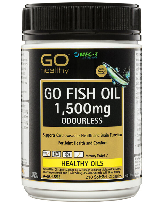 GO Healthy GO Fish Oil 1,500mg Odourless SoftGel Capsules 210 Pack