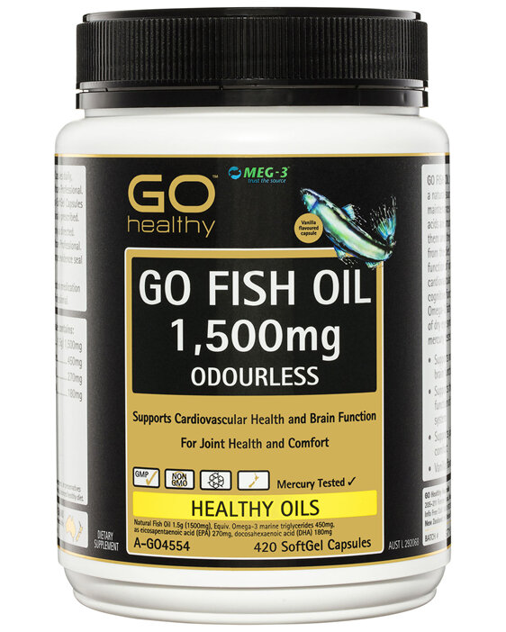 GO Healthy GO Fish Oil 1,500mg Odourless SoftGel Capsules 420 Pack