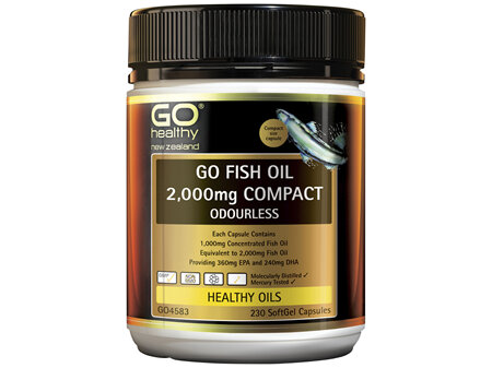GO Healthy GO Fish Oil 2,000mg Compact Odourless 230 Caps