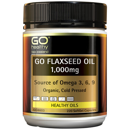 GO Healthy GO Flaxseed Oil 1,000mg Organic 220 Caps